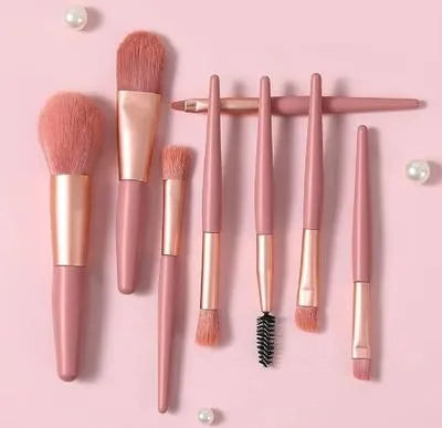 Reusable Pink Makeup Brushes for Blush, Contour, Masks