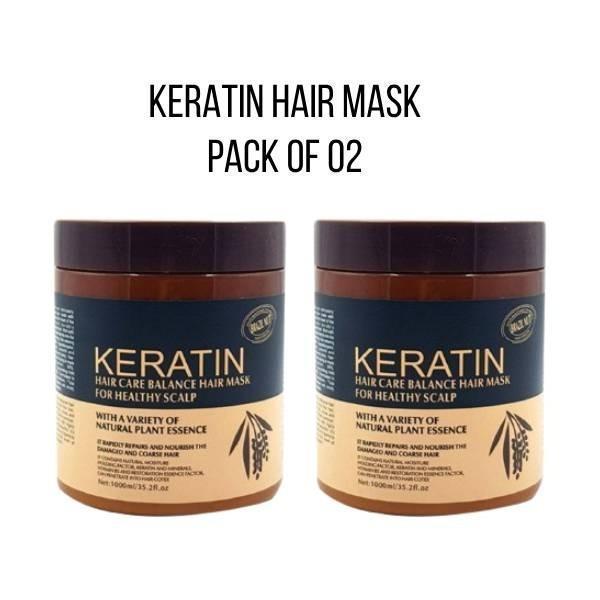 Keratin Hair Mask Pack of 2 for Damaged Hair