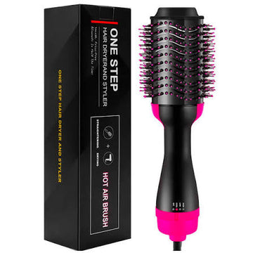 One-step Volumizer Blow Dryer Brush Hair Straightener Curler Professional Hot Air Brush Hair Styler Comb, 3 In 1 One Step Hair Dryer