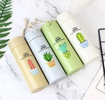500ml Insulated Water Bottle Cactus Design ABS Plastic