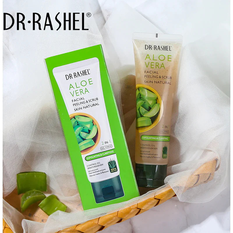 Dr. Rashel Aloe Vera Facial Peeling & Scrub Skin Natural 2 In 1 Oil-Free Exfoliating & Clarifying