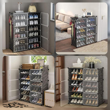 Dustproof Multi-Layer Shoe Cabinet with Doors
