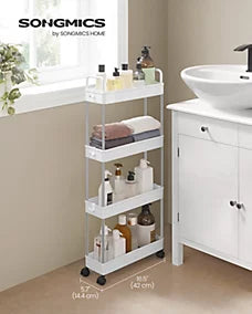 Kitchen Storage Cabinets 4 Layer Movable Gap Storage Rack Kitchen Bathroom Slim Slide Organizer