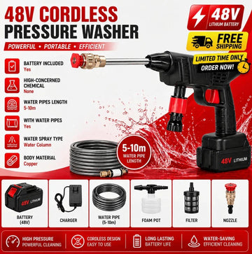 Rechargeable Wireless Car Wash Machine Cordless High Pressure Spray Gun