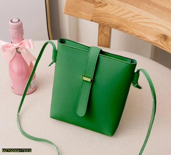 Green PU Leather Shoulder Bag for Women